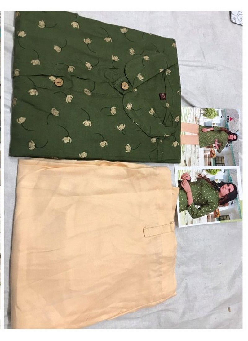FVD 7 Horse Latest Designer Festive Wear Rayon Block Foil Print Open Button With Gaaj Kurti With Plazoo Collection